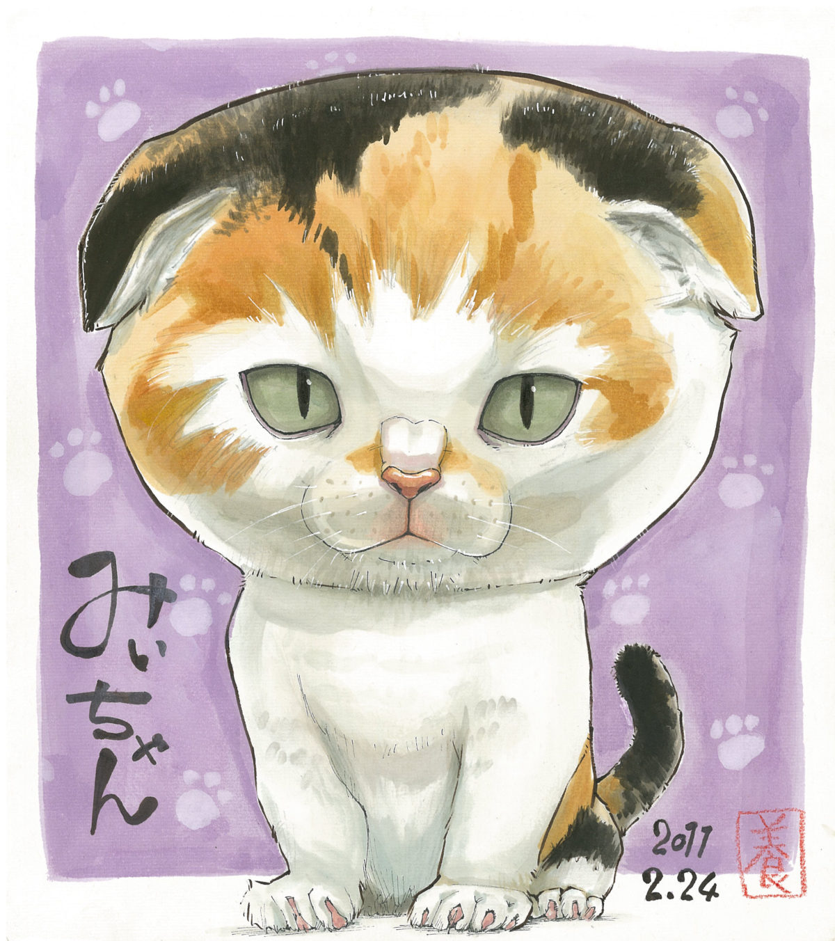 可愛いペットの似顔絵をネット通販でお描きします 猫のイラストとその