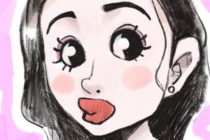 似顔絵イラストは表情で決まる 明石家さんまの笑顔はどれくらい歯を